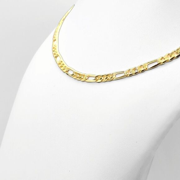 S925 14K Yellow Gold Finish over Solid 925 Sterling Silver 24"x 5mm Figa… - Picture 3 of 8